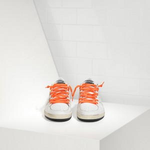 Men Golden Goose GGDB Ball Star Leather In Orange Lace Sneakers