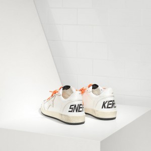 Men Golden Goose GGDB Ball Star Leather In Orange Lace Sneakers