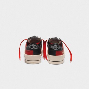 Men Golden Goose GGDB Stardan In Red And White Leather With Mesh Inserts Sneakers