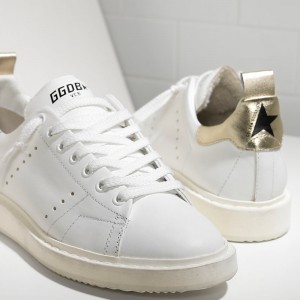 Men Golden Goose GGDB Starter In White Gold Sneakers