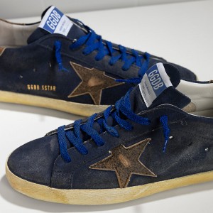 Men Golden Goose GGDB Superstar Leather In Navy Suede Club Sneakers