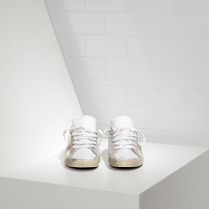Men Golden Goose GGDB Superstar In Leather With Suede Star White Sneakers