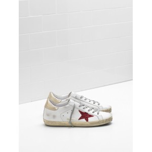 Men Golden Goose GGDB Superstar Leather In Red Star White Sneakers