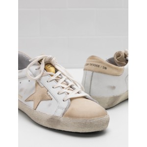 Men Golden Goose GGDB Superstar Leather Star In Leather Khaki Sneakers
