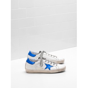 Men Golden Goose GGDB Superstar Leather Star In Shiny Blue Star Sneakers