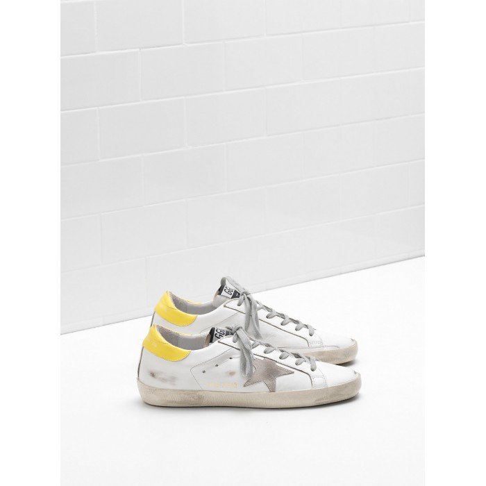 Men Golden Goose GGDB Superstar Leather Suede Star Yellow White Sneakers