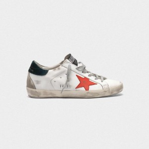 Men Golden Goose GGDB Superstar With Metal GGDB Lettering Red Star Sneakers