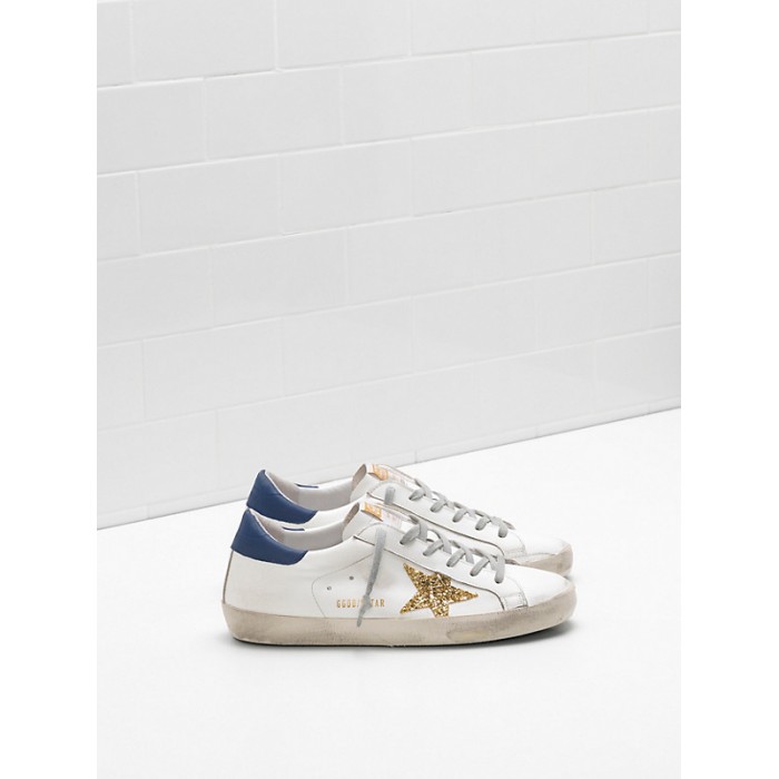 Men Golden Goose GGDB Superstar Upper In Calf Leather Glitter Coated Star Leather Sneakers