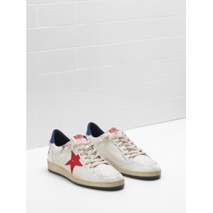 Women Golden Goose GGDB Ball Star In Calf Leather In Leather Slight Sneakers