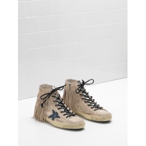 Women Golden Goose GGDB Francy Suede Star And Tongue In Leather Sneakers