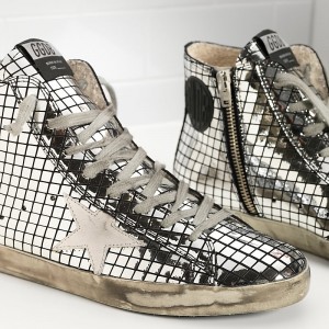 Women Golden Goose GGDB Francy In Glitter Silver Sneakers