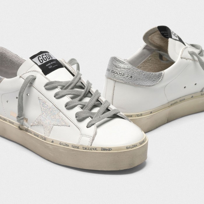 Women Golden Goose GGDB Hi Star With Iridescent Star And Silver ...