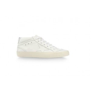 Women Golden Goose GGDB Mid Star In All White Sneakers