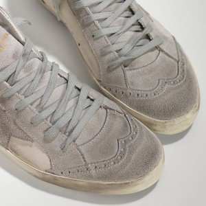 Women Golden Goose GGDB Mid Star In Camoscio White Silver Star Sneakers