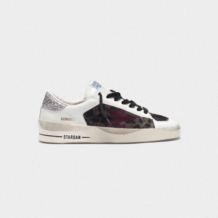 Women Golden Goose GGDB Stardan With Leopard Print Star And Glittery Sneakers