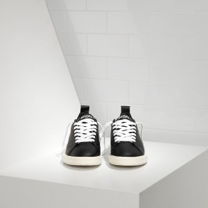 Women Golden Goose GGDB Starter In Calf Leather Black White Sole Sneakers
