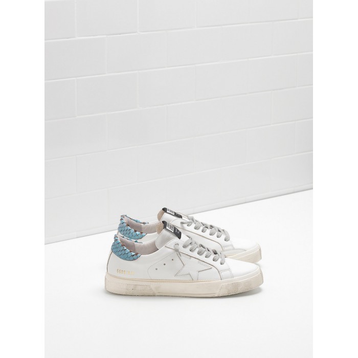 Women Golden Goose GGDB May In Blue White Star Logo Sneakers
