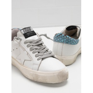 Women Golden Goose GGDB May In Blue White Star Logo Sneakers