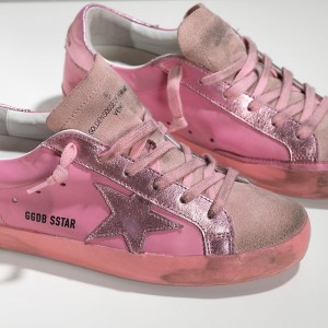 Women Golden Goose GGDB Superstar In Monochromatic Pink Sneakers