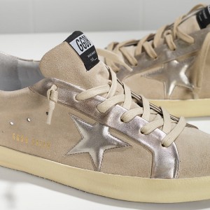 Women Golden Goose GGDB Superstar Leather In Beige Gold Star Sneakers