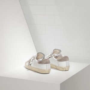 Women Golden Goose GGDB Superstar In Leather With Suede Star White Sneakers