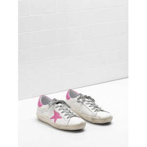 Women Golden Goose GGDB Superstar Leather Glitter Star Coated In Pink Star Sneakers