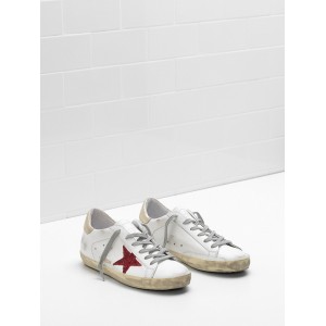 Women Golden Goose GGDB Superstar Leather In Red Star White Sneakers