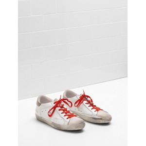 Women Golden Goose GGDB Superstar Leather Openwork Star Red Lace Sneakers