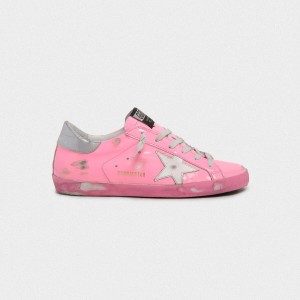 Women Golden Goose GGDB Superstar Light Pink With Silver Sneakers