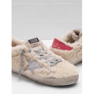 Women Golden Goose GGDB Superstar Shearling Suede Star Leather Sneakers