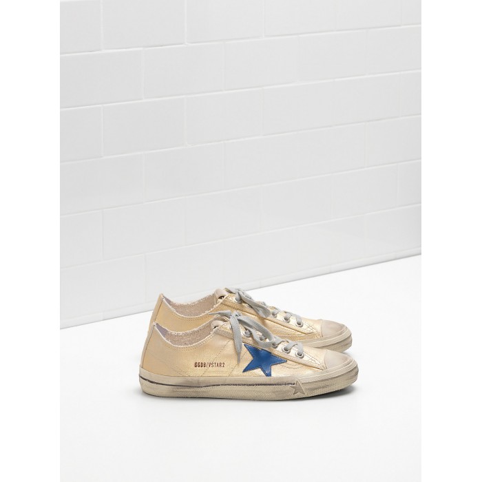 Women Golden Goose GGDB V Star 2 In Laminated Cotton Canvas Star Sneakers